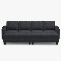 Graphite-Grey-/-Chenille-6-Seat-Pit-Sectional-with-Large-Ottoman