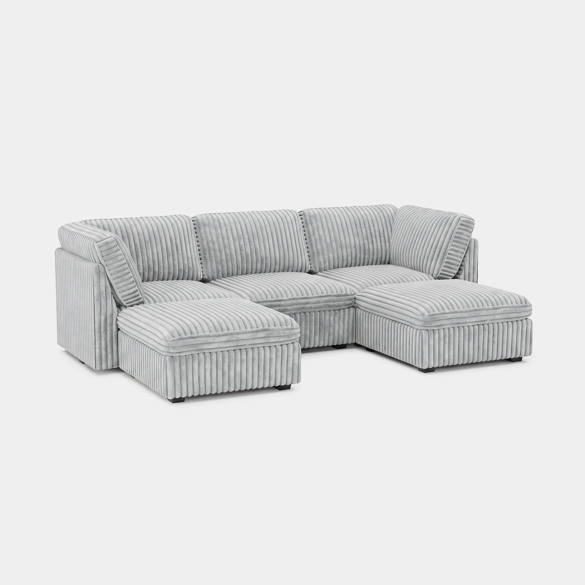 Cloud-Gray-/-Corduroy-5-Seat-U-Shaped-Open-Sectional