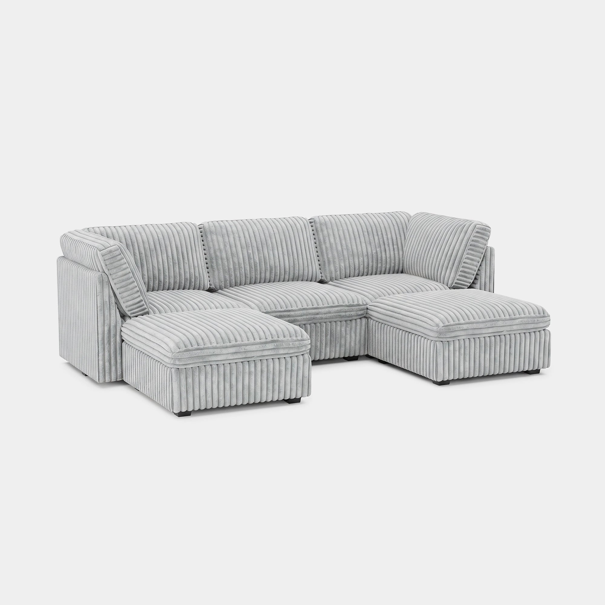 Cloud-Gray-/-Corduroy-5-Seat-U-Shaped-Open-Sectional