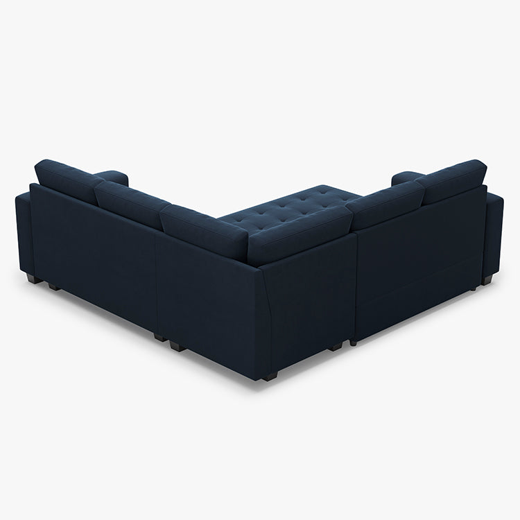Belffin 5 Seats Modular Velvet Tufted Pull-out Sofa