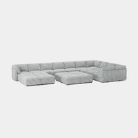 Cloud-Gray-/-Corduroy-21-Seat-U-Shaped-Sectional