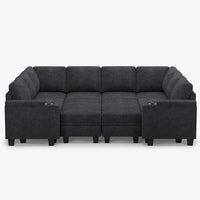Graphite-Grey-/-Chenille-10-Seat-Pit-Sectional