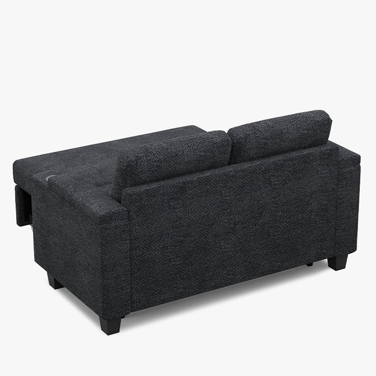 Belffin Modular 2 Seater Modular Chenille Pull-out Loveseat Sofa with Storage Seats