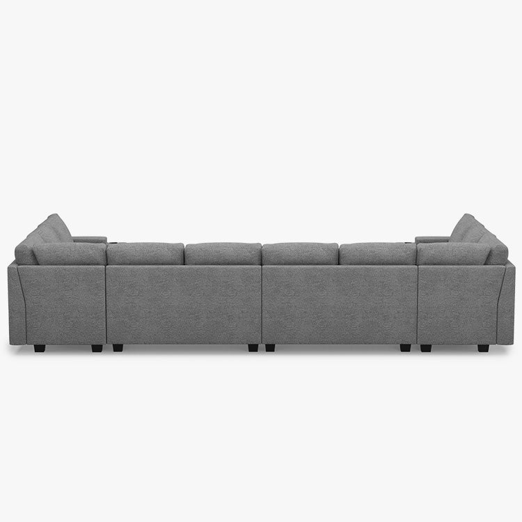 Belffin Modular 10 Seater Modular Chenille Sofa with Storage Ottoman