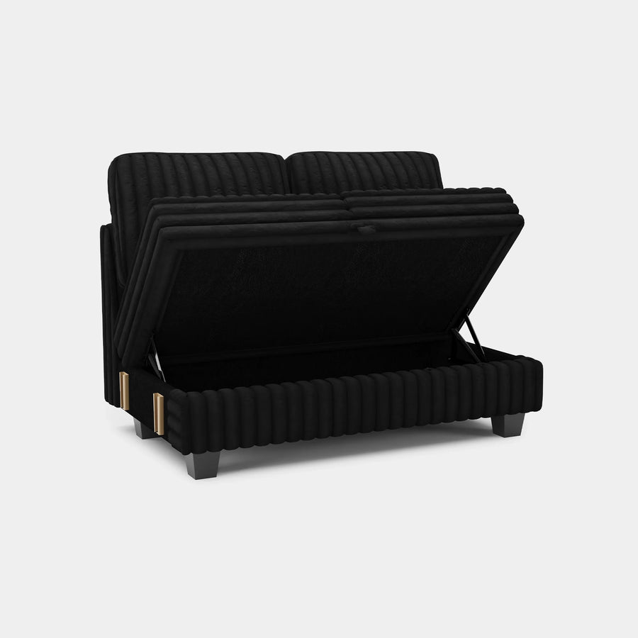 Piano-Black-/-Faux-Rabbit-Fur-Corduroy-Module-Loveseat
