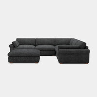 Graphite-Grey-/-Chenille-5-Seat-Corner-Sectional-with-Ottoman