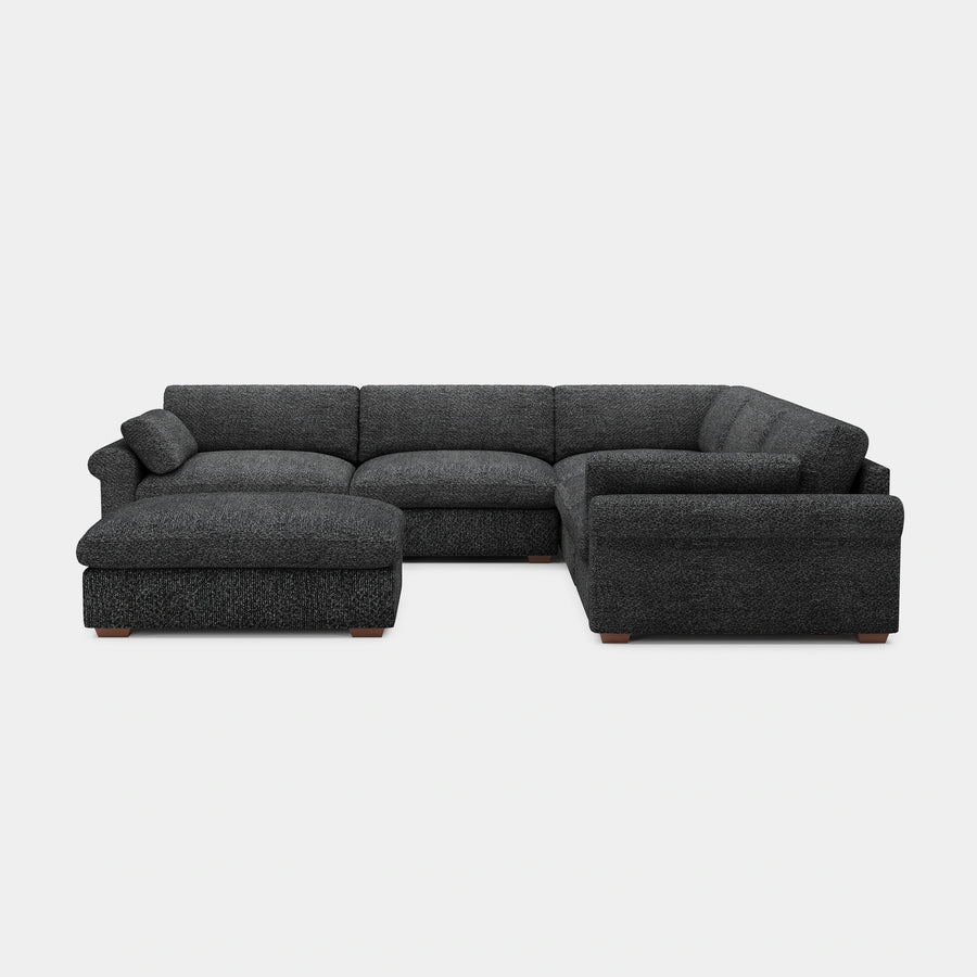 Graphite-Grey-/-Chenille-5-Seat-Corner-Sectional-with-Ottoman