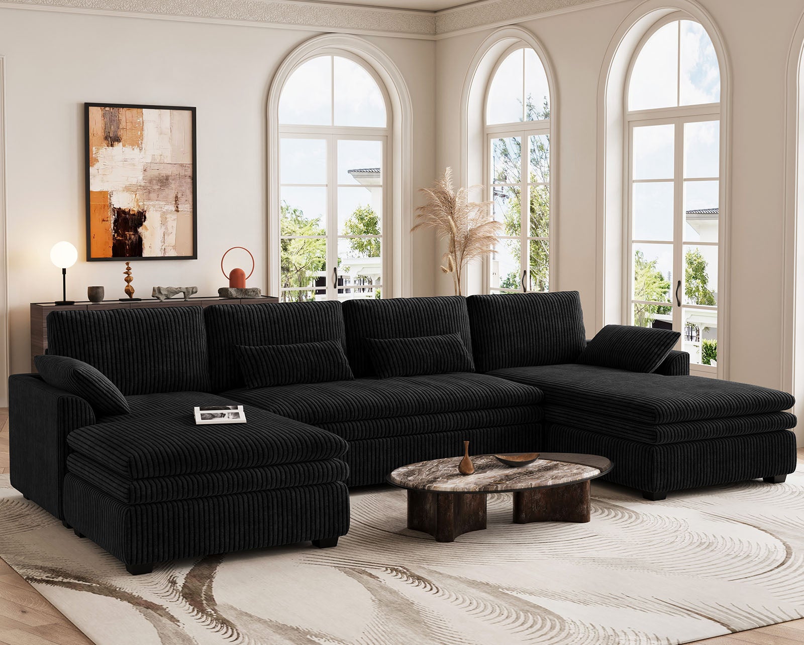 Vayla Oversized Cloud 4 Seats Sofa with Double Chaise