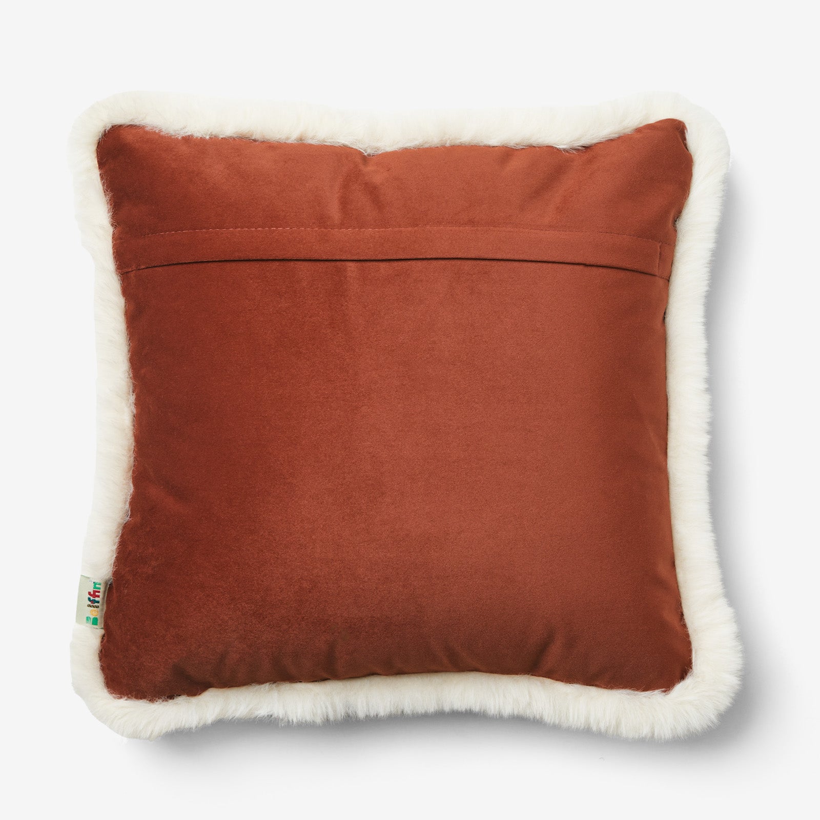 Belffin Festive Fluffy Trim Plaid Pillow - Set of 2