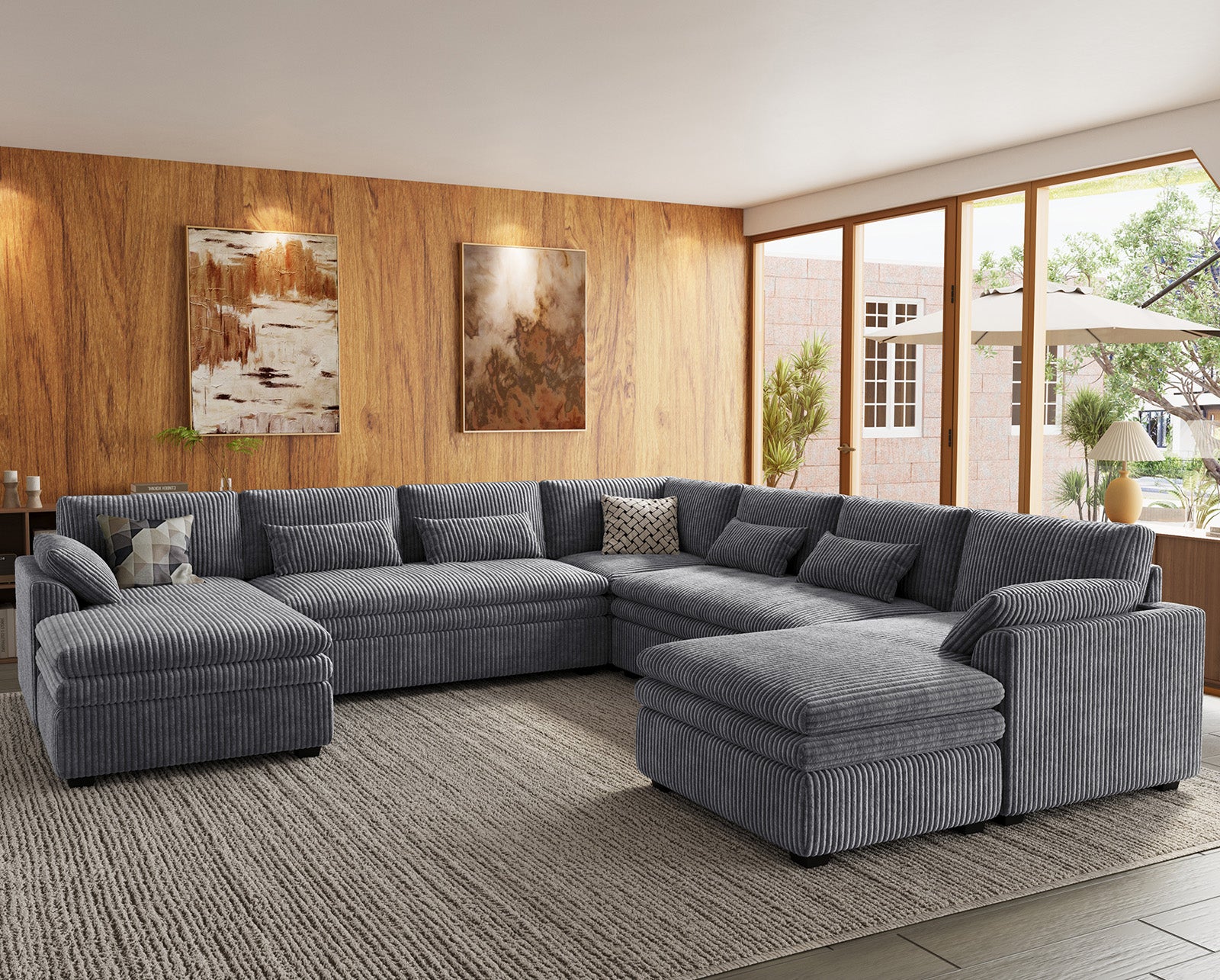 Vayla Oversized Cloud 7 Seats Sofa with Double Chaise