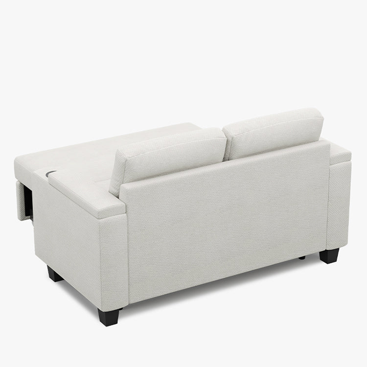 Belffin Modular 2 Seater Modular Chenille Pull-out Loveseat Sofa with Storage Seats