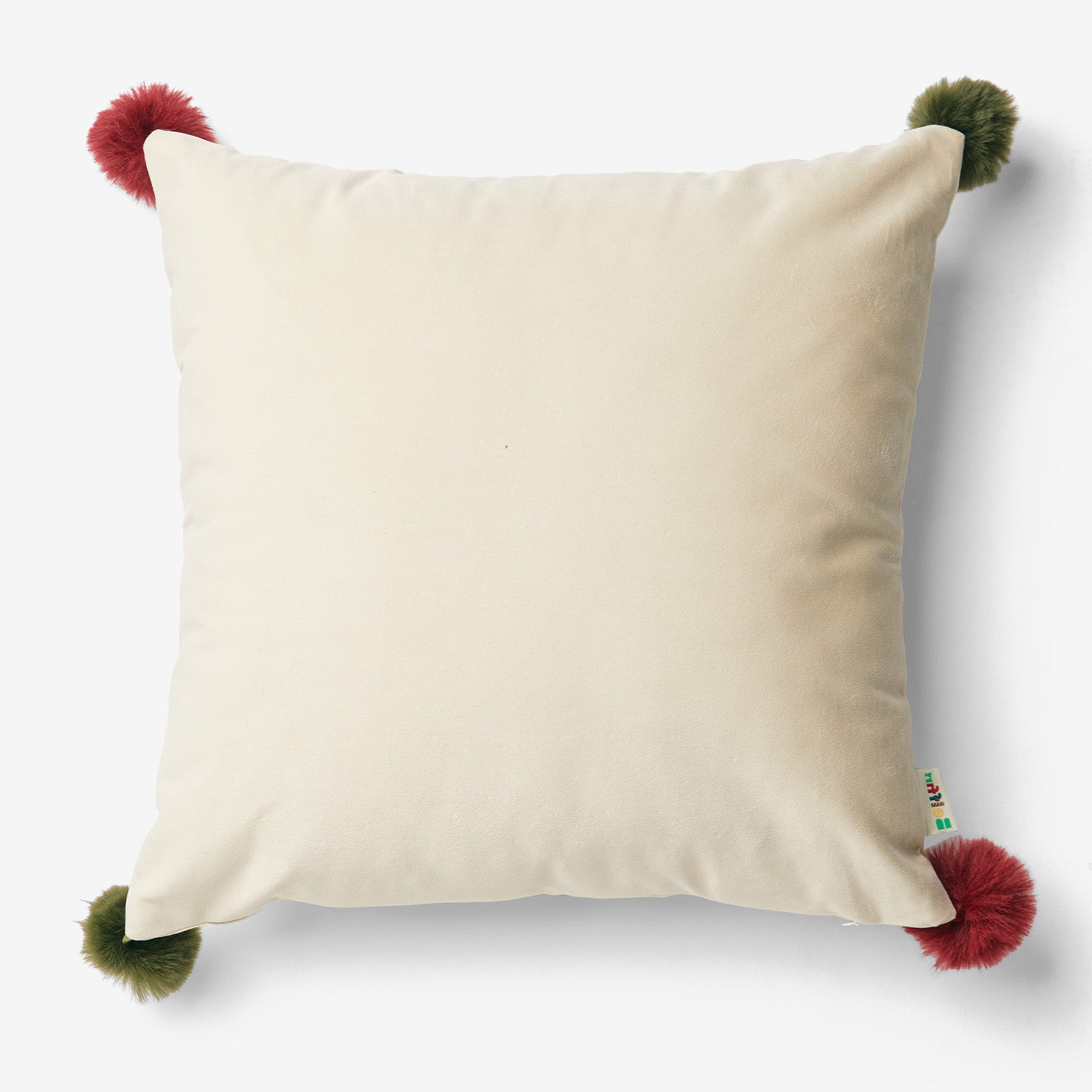 Belffin Glittering Christmas Tree Pillow with Pom-Poms - Set of 2