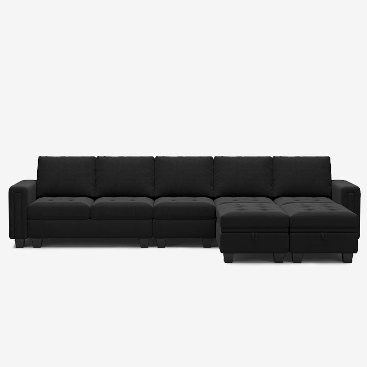 Onyx-Black-/-Velvet-7-Seat-L-Shaped-Sectional-with-Return