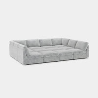 Cloud-Gray-/-Corduroy-12-Seat-Pit-Sectional