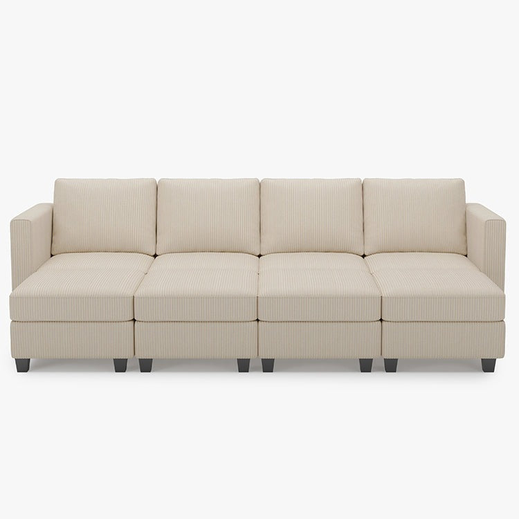 Belffin 8 Seats + 6 Sides Modular Corduroy Sleeper Sofa with Storage Seat