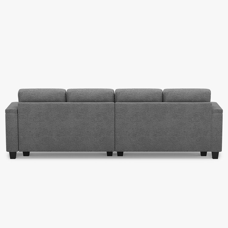 Belffin Modular 4 Seater Modular Chenille Sleeper Sofa with Storage Ottoman