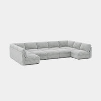 Cloud-Gray-/-Corduroy-12-Seat-U-Shaped-Pit-Sectional