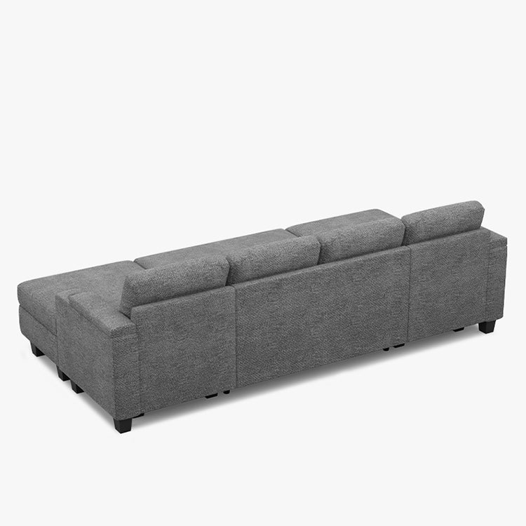 Belffin Modular 4 Seater Modular Chenille Pull-out  Sleeper Sofa with Storage Chaises