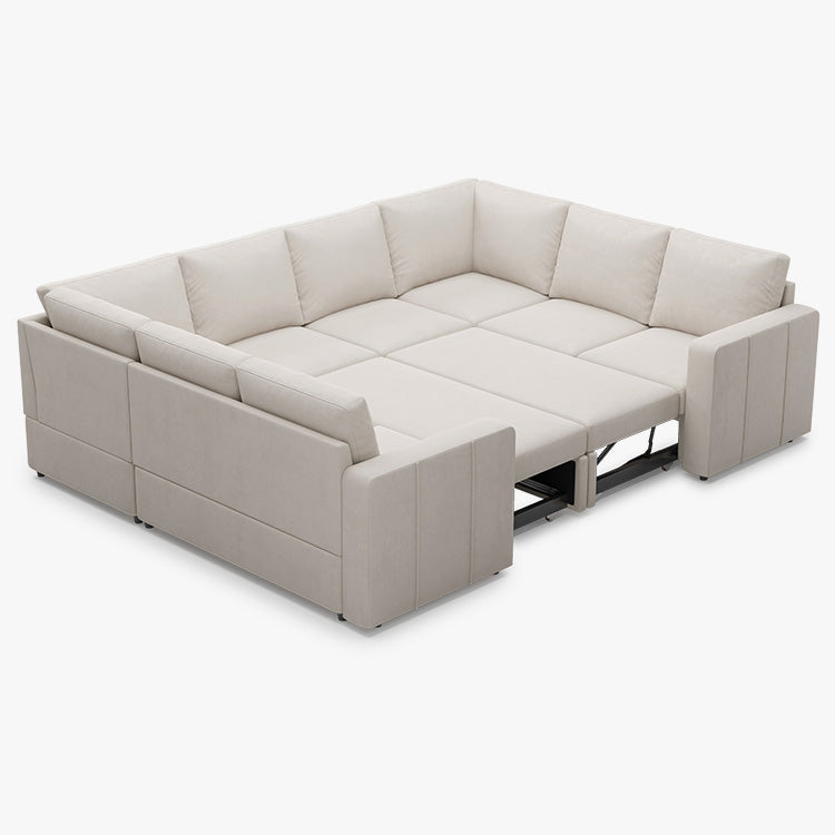 Belffin 8 Seats Modular Velvet Pull-out Sofa