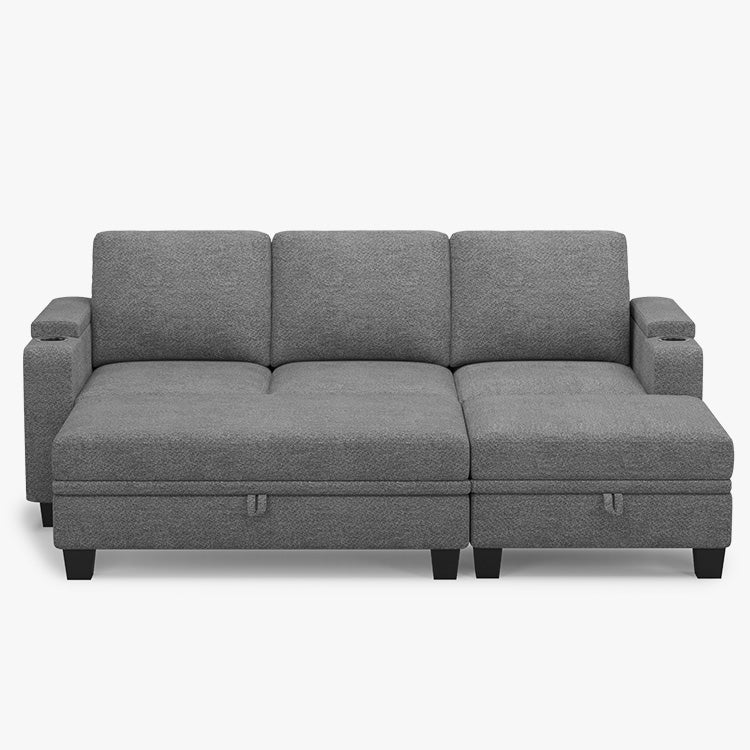 Silver-Grey-/-Chenille-5-Seat-Pit-Sectional