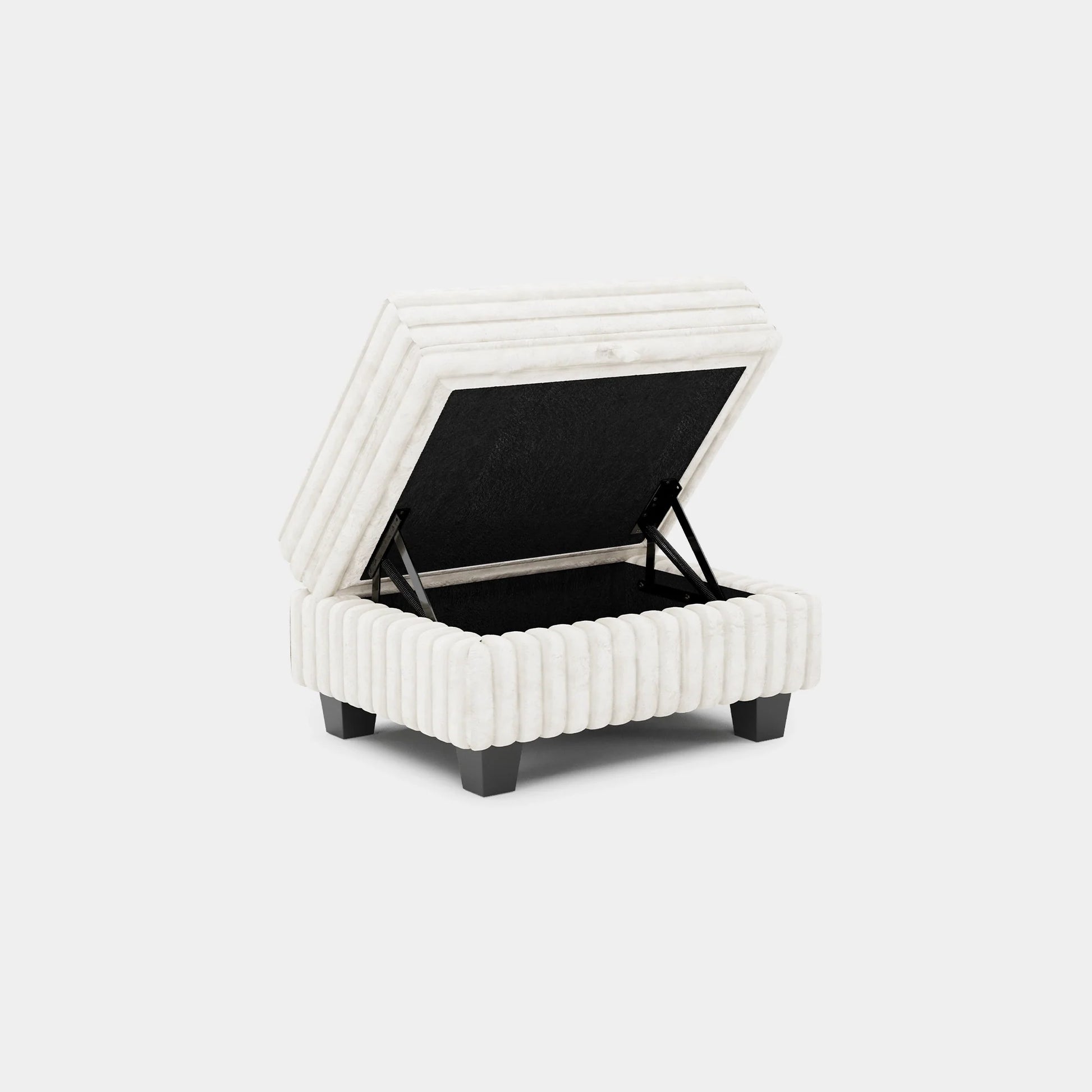 White-Beige-/-Faux-Rabbit-Fur-Corduroy-E-Ottoman