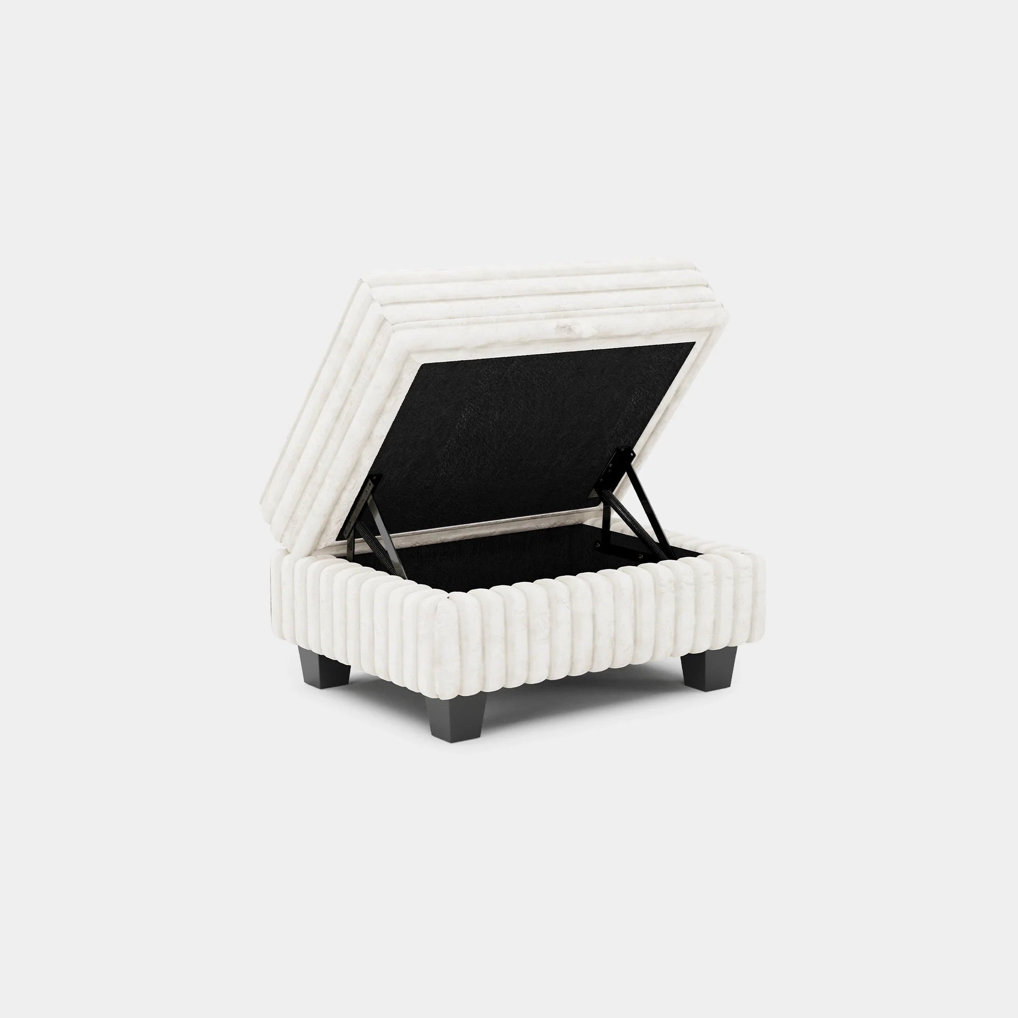 White-Beige-/-Faux-Rabbit-Fur-Corduroy-E-Ottoman