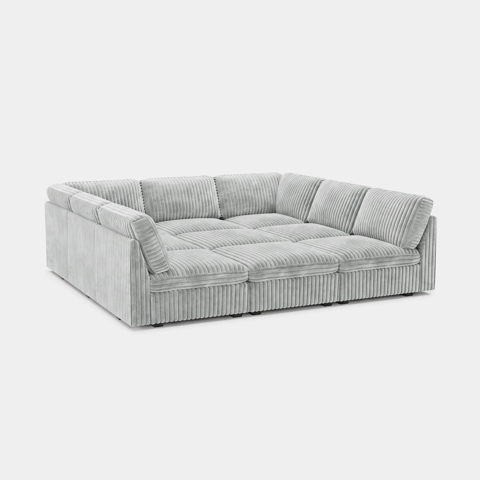 Cloud-Gray-/-Corduroy-9-Seat-Pit-Sectional