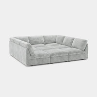 Cloud-Gray-/-Corduroy-9-Seat-Pit-Sectional