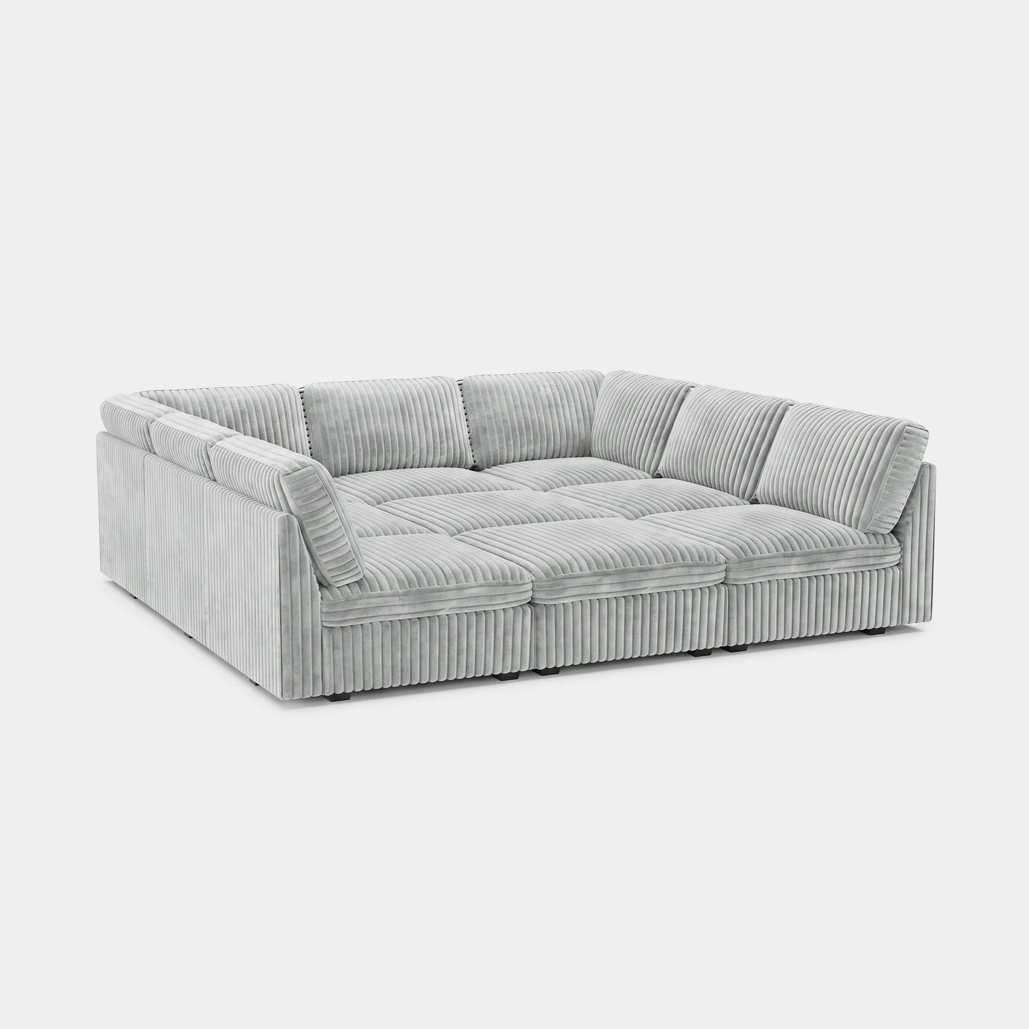 Cloud-Gray-/-Corduroy-9-Seat-Pit-Sectional
