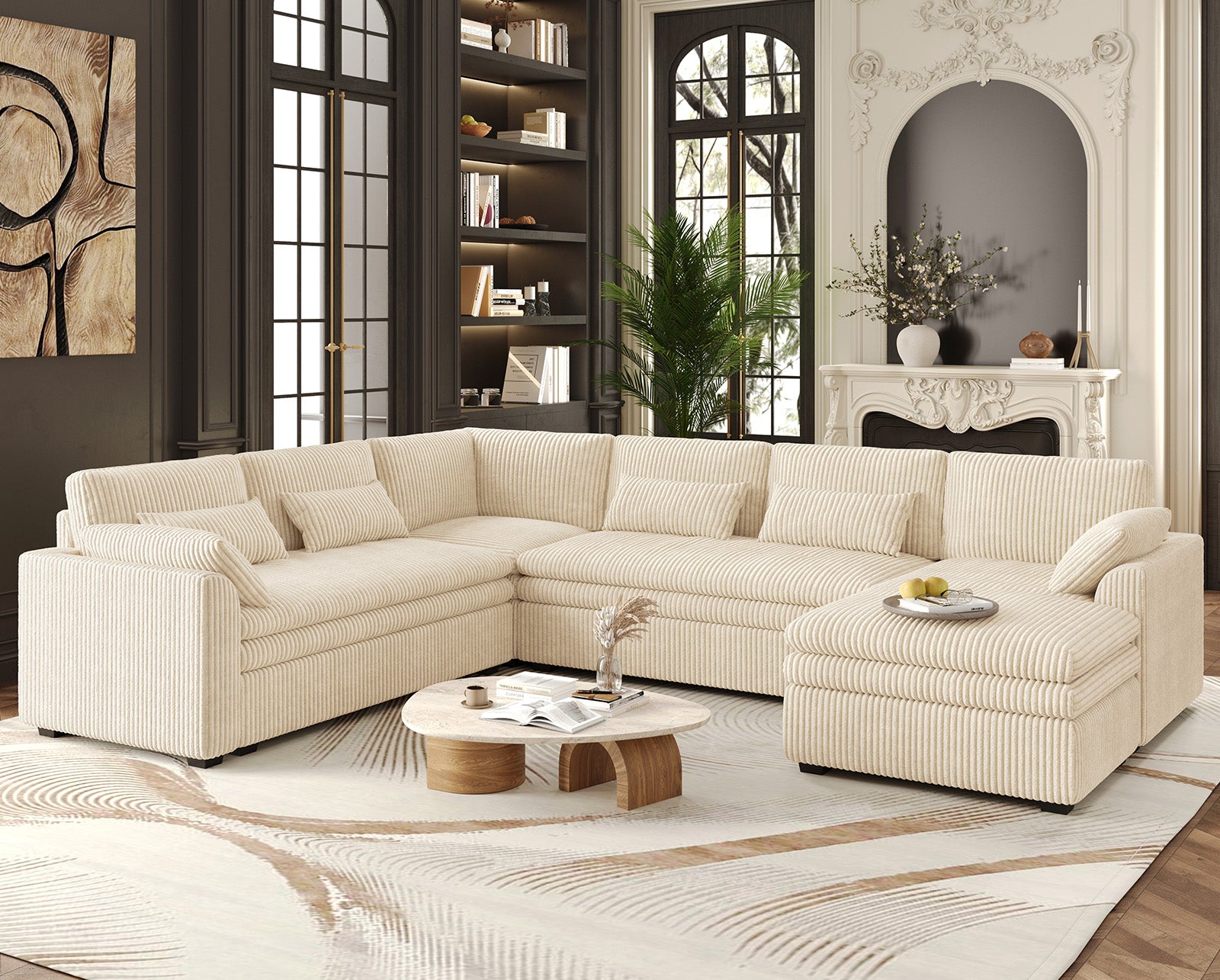 Vayla Oversized Cloud 6 Seats Sofa with Chaise