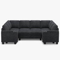 Graphite-Grey-/-Chenille-9-Seat-U-Shaped-Pit-Sectional