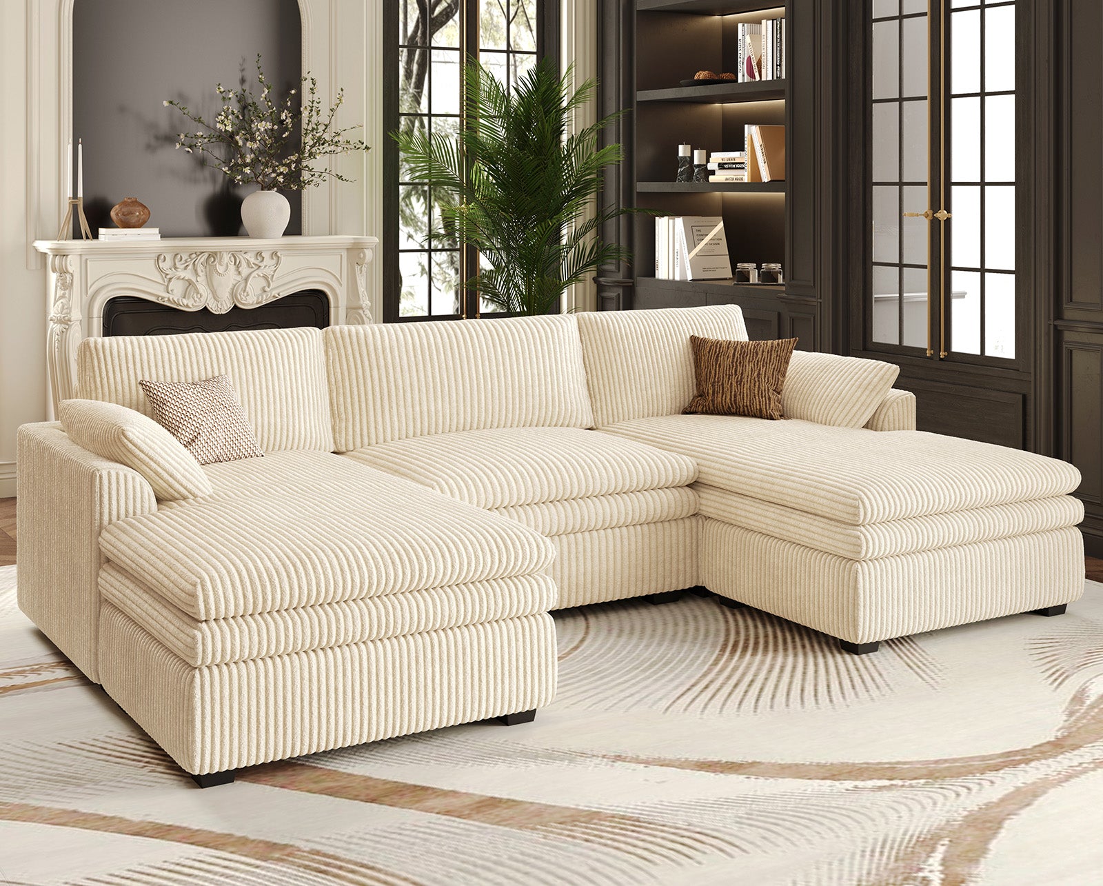 Vayla Oversized Cloud 3 Seats Sofa with Double Chaise