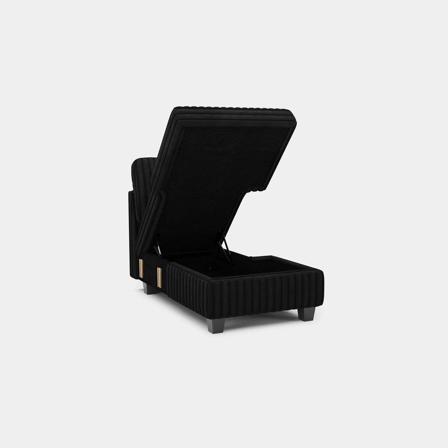 Piano-Black-/-Faux-Rabbit-Fur-Corduroy-Module-Armless-Right-Chaise