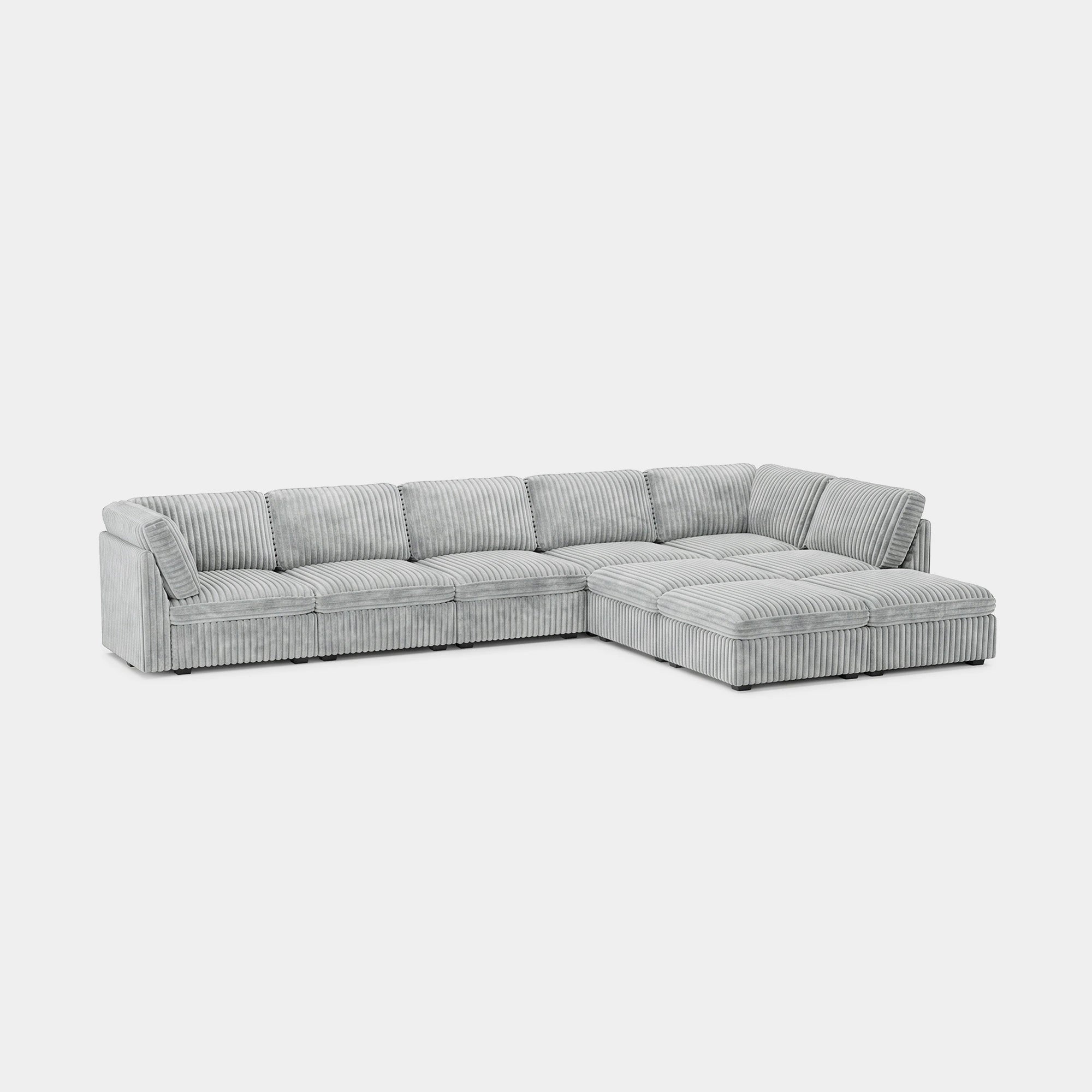 Cloud-Gray-/-Corduroy-9-Seat-L-Shaped-Sectional
