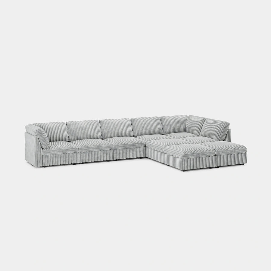 Cloud-Gray-/-Corduroy-9-Seat-L-Shaped-Sectional