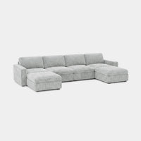 Cloud-Gray-/-Corduroy-6-Seat-U-Shaped-Open-Sectional