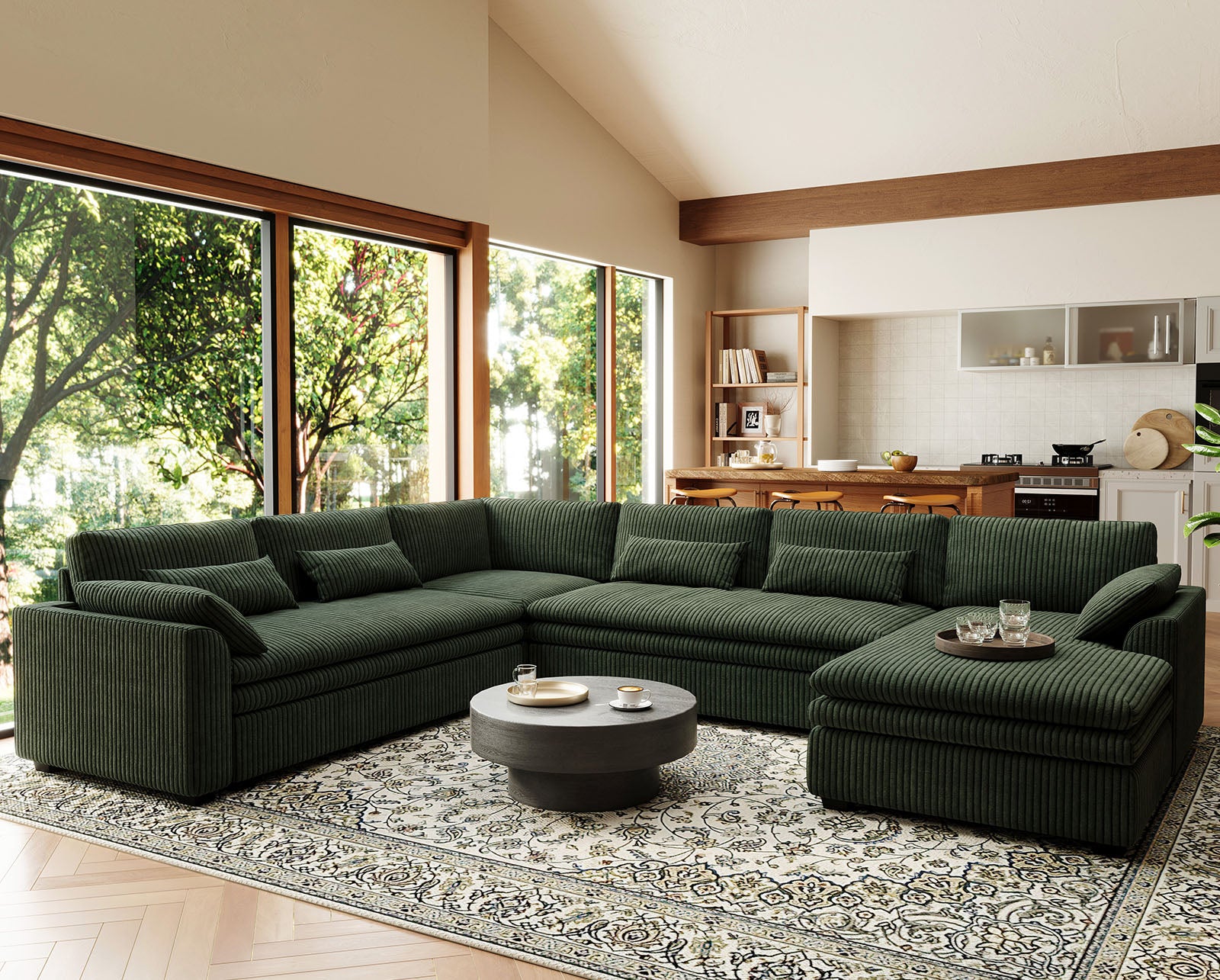 Vayla Oversized Cloud 6 Seats Sofa with Chaise