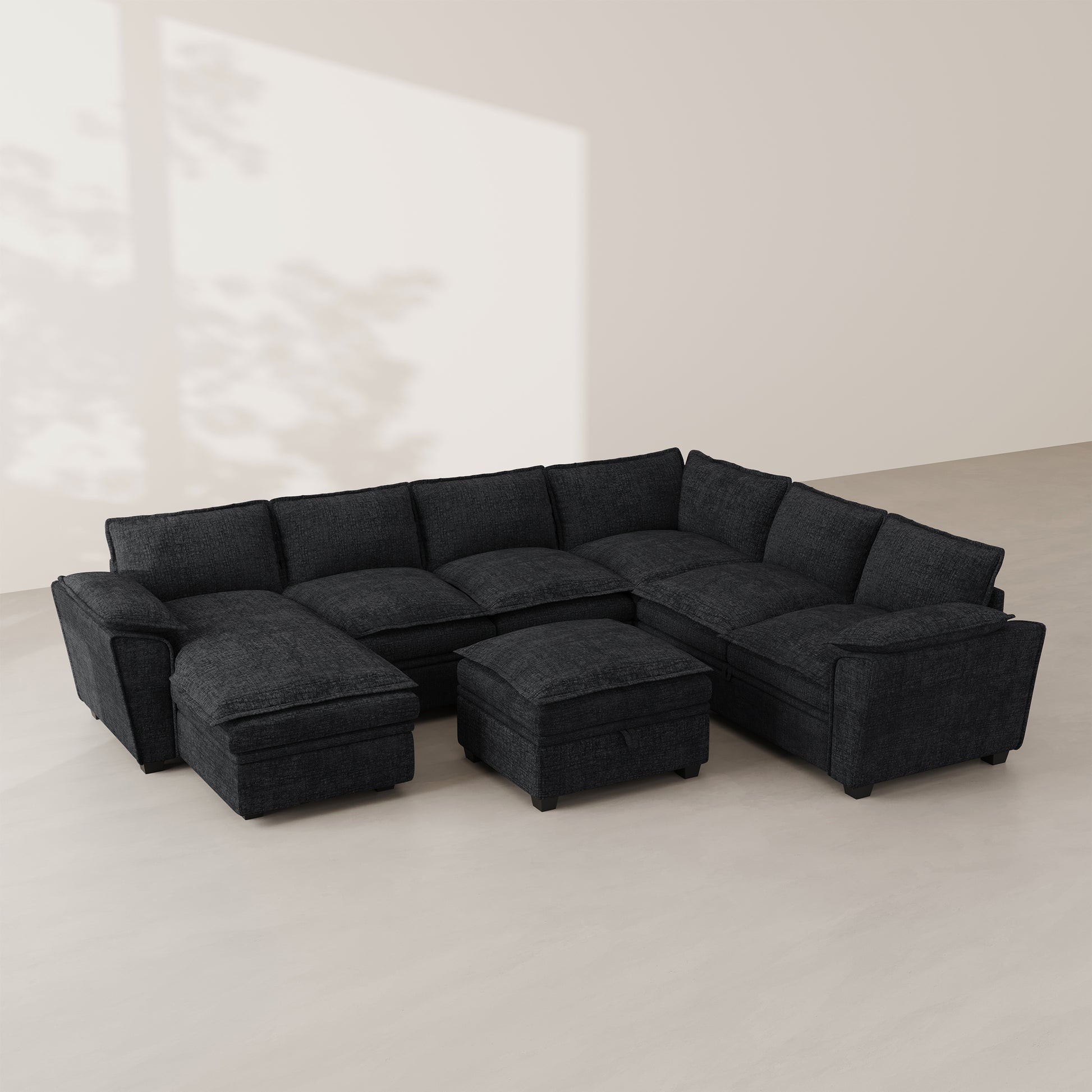 Graphite-Grey-/-Chenille-7-Seats-Sectional-with-Ottoman