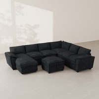 Graphite-Grey-/-Chenille-7-Seat-U-Shaped-Sectional-with-Reversible-Chaise