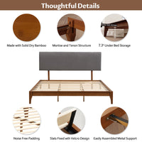 Solid Dry Bamboo Wood Bed - King Belffin