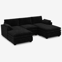 Obsidian-Black-/-Corduroy-3-Seat-U-Shaped-Double-Chaise-Sectional