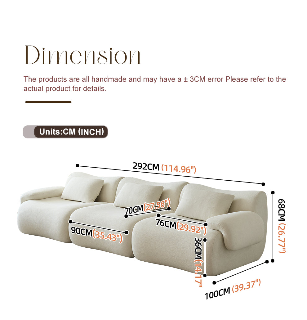Boucle-Mint-Cream-3-Seats-Sofa-dimension