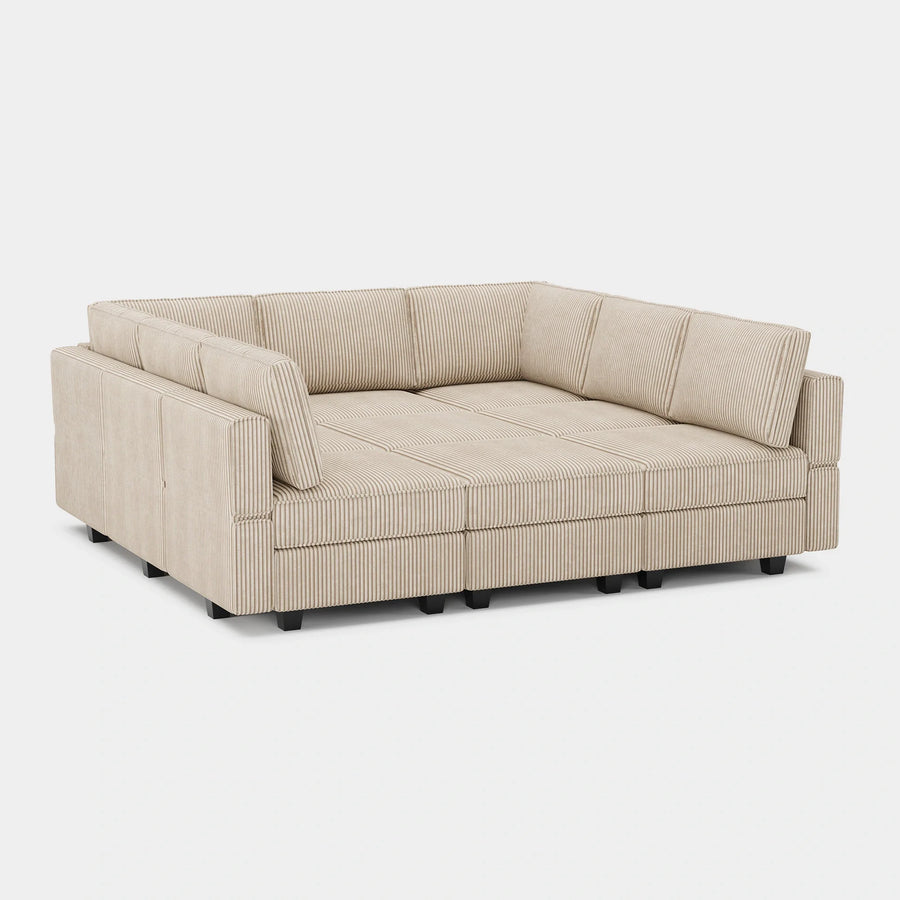 Ivory-Beige-/-Corduroy-9-Seat-Pit-Sectional