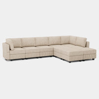 Ivory-Beige-/-Corduroy-9-Seat-L-Shaped-Sectional