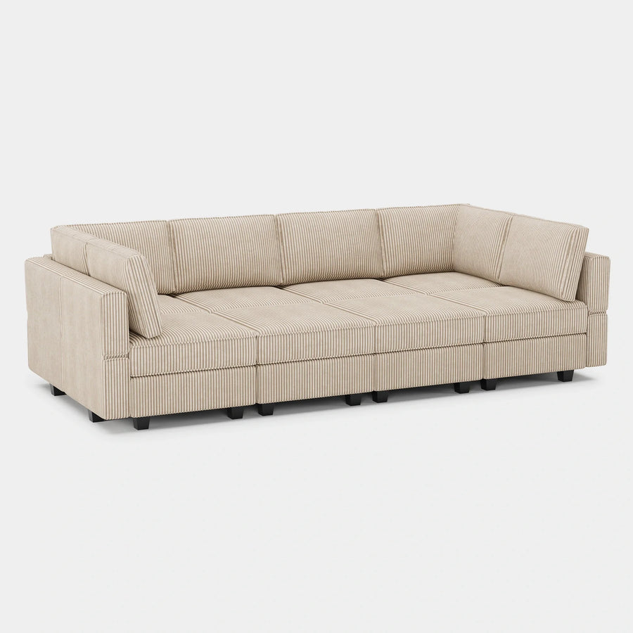 Ivory-Beige-/-Corduroy-8-Seat-Pit-Sectional