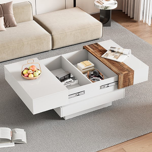 Extendable High Gloss Square Coffee Table