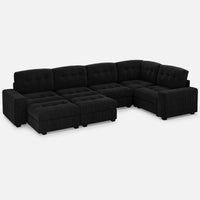 Obsidian-Black-/-Corduroy-5-Seat-Corner-Sectional-with-2-Ottomans