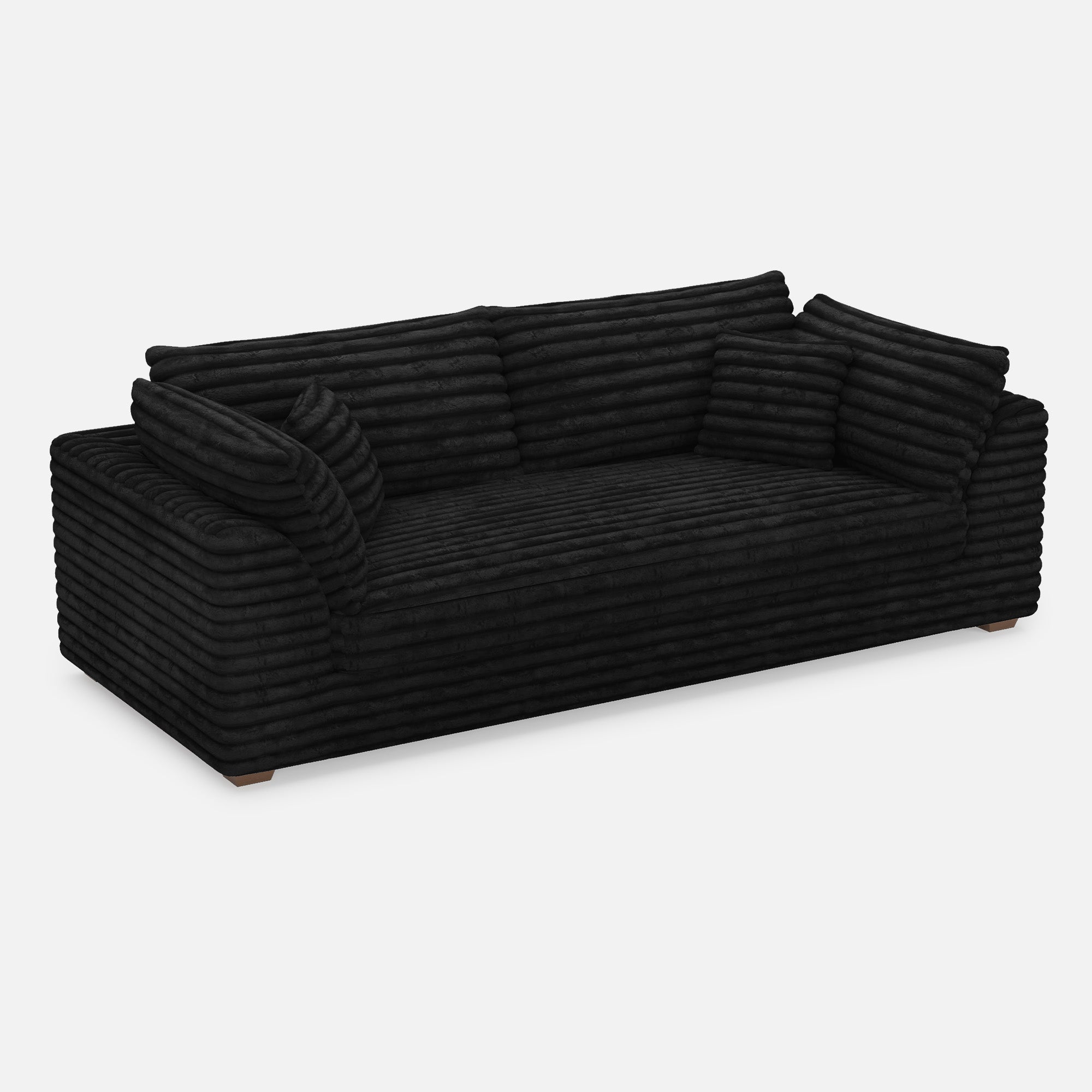 Piano-Black-/-Faux-Rabbit-Fur-Corduroy-Loveseat