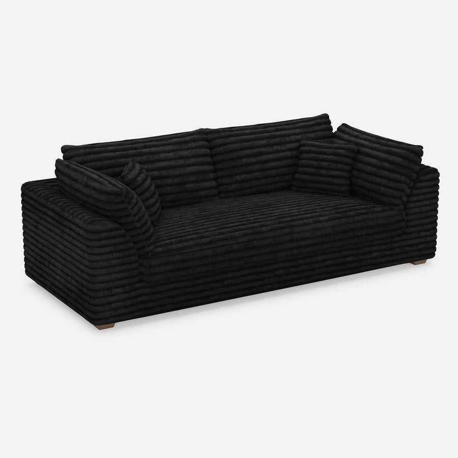 Piano-Black-/-Faux-Rabbit-Fur-Corduroy-Loveseat