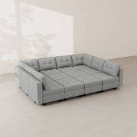 Pebble-Grey-/-Weave-12-Seat-Pit-Sectional